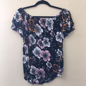 Flower Print Off-the-Shoulder Top